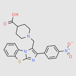 1-[2-(4-Nitrophenyl)benzo[d]imidazo[2,1-b]-thiazol-3-ylmethyl]piperidine-4-carboxylicacid structure, CAS 728917-02-0
