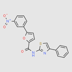 5-(3-Nitrophenyl)furan-2-carboxylicacid(4-phenylthiazol-2-yl)amide structure, CAS 309293-13-8