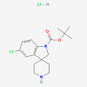 tert-butyl5-chlorospiro[indoline-3,4'-piperidine]-1-carboxylatehydrochloride structure, CAS 1188264-23-4
