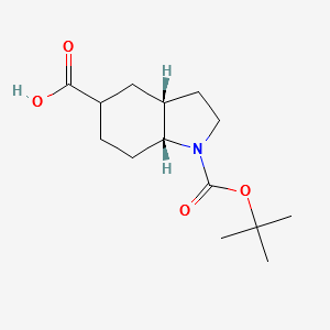 (3AR,7AR)-1-(TERT-BUTOXYCARBONYL)OCTAHYDRO-1H-INDOLE-5-CARBOXYLICACID structure, CAS 1260634-85-2