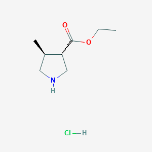 (3S,4S)-ETHYL4-METHYLPYRROLIDINE-3-CARBOXYLATEHYDROCHLORIDE structure, CAS 1260603-24-4