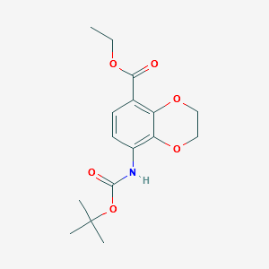 ETHYL8-(TERT-BUTOXYCARBONYLAMINO)-2,3-DIHYDROBENZO[B][1,4]DIOXINE-5-CARBOXYLATE structure, CAS 1188264-29-0