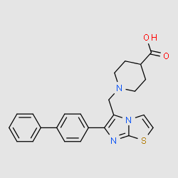 1-(6-Biphenyl-4-yl-imidazo[2,1-b]thiazol-5-ylmethyl)piperidine-4-carboxylicacid structure, CAS 728917-00-8