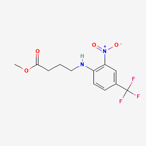 Methyl4-[2-nitro-4-(trifluoromethyl)anilino]butanoate structure, CAS 339101-25-6