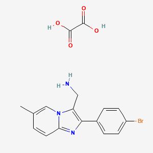 C-[2-(4-Bromo-phenyl)-6-methyl-imidazo[1,2-a]-pyridin-3-yl]-methylamine;oxalicacidsalt structure, CAS 1208076-90-7