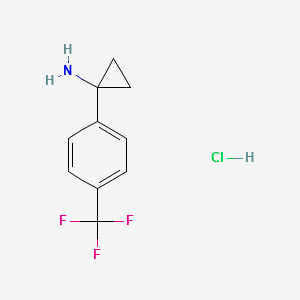 1-(4-(TRIFLUOROMETHYL)PHENYL)CYCLOPROPANAMINEHYDROCHLORIDE structure, CAS 1228880-06-5