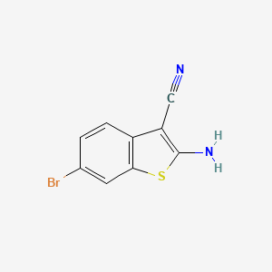 2-AMINO-6-BROMOBENZO[B]THIOPHENE-3-CARBONITRILE structure, CAS 1243440-56-3