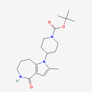 TERT-BUTYL4-(2-METHYL-4-OXO-5,6,7,8-TETRAHYDROPYRROLO[3,2-C]AZEPIN-1(4H)-YL)PIPERIDINE-1-CARBOXYLATE structure, CAS 1243389-28-7