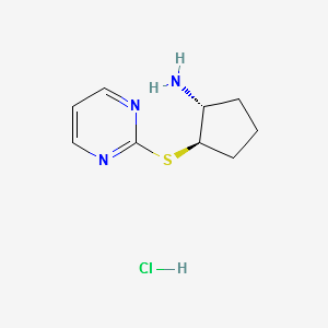 (1R,2R)-2-(PYRIMIDIN-2-YLTHIO)CYCLOPENTANAMINEHYDROCHLORIDE structure, CAS 1245649-62-0