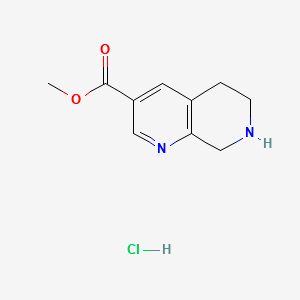1,7-Naphthyridine-3-carboxylicacid,5,6,7,8-tetrahydro-,methylester,hydrochloride(1:1) structure, CAS 1253792-57-2