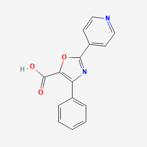 4-PHENYL-2-(PYRIDIN-4-YL)OXAZOLE-5-CARBOXYLICACID structure, CAS 1245649-34-6