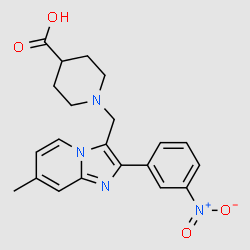 1-[7-Methyl-2-(3-nitrophenyl)imidazo[1,2-a]pyridin-3-ylmethyl]piperidine-4-carboxylicacid structure, CAS 727977-80-2