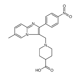 1-[6-Methyl-2-(4-nitrophenyl)imidazo[1,2-a]pyridin-3-ylmethyl]piperidine-4-carboxylicacid structure, CAS 886496-36-2