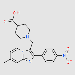 1-[7-Methyl-2-(4-nitrophenyl)imidazo[1,2-a]pyridin-3-ylmethyl]piperidine-4-carboxylicacid structure, CAS 727977-77-7