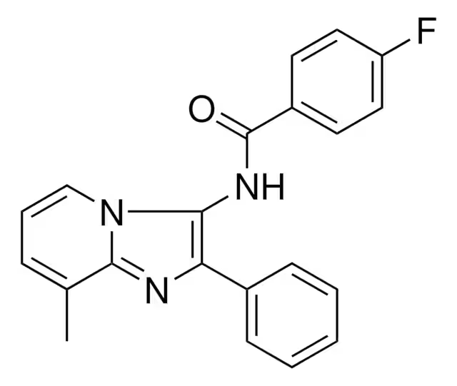 1-(8-Methyl-2-phenyl-imidazo[1,2-a]pyridin-3-yl-methyl)piperidine-4-carboxylicacid structure, CAS 727977-57-3