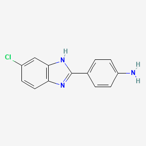 4-(5-Chloro-1H-benzoimidazol-2-yl)phenylamine structure, CAS 39861-21-7