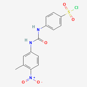 4-[3-(3-Methyl-4-nitrophenyl)ureido]benzenesulfonylchloride structure, CAS 677326-91-9