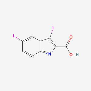 3,5-Diiodo-3aH-indole-2-carboxylicacid structure, CAS 866149-84-0