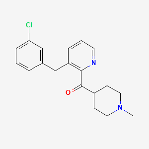 (3-(3-Chlorobenzyl)pyridin-2-yl)(1-methylpiperidin-4-yl)methanone structure, CAS 1083181-56-9
