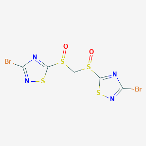 Bis(3-bromo-1,2,4-thiadiazol-5-ylsulfinyl)methane structure, CAS 845879-07-4