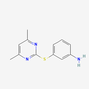 3-[(4,6-Dimethylpyrimidin-2-yl)thio]aniline structure, CAS 387358-42-1