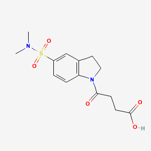 4-{5-[(Dimethylamino)sulfonyl]-2,3-dihydro-1H-indol-1-yl}-4-oxobutanoicacid structure, CAS 393795-65-8