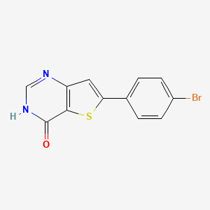 6-(4-Bromo-phenyl)-3H-thieno[3,2-d]pyrimidin-4-one structure, CAS 852840-45-0