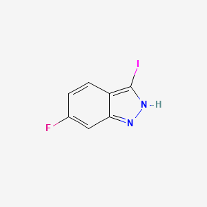 6-fluoro-3-iodo-1H-indazole structure, CAS 885522-07-6