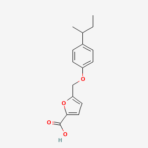 5-(4-(2-Butyl)phenoxymethyl)furan-2-carboxylicacid structure, CAS 402745-78-2
