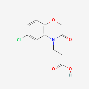 3-(6-Chloro-2H-1,4-benzoxazin-3(4H)-one-4-yl)propionicacid structure, CAS 351003-03-7