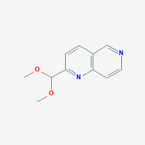 2-(Dimethoxymethyl)-1,6-naphthyridine structure, CAS 386715-36-2