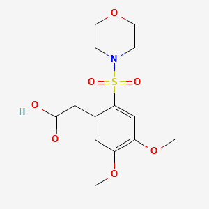 [4,5-Dimethoxy-2-(morpholine-4-sulfonyl)phenyl]aceticacid structure, CAS 63212-44-2
