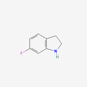 6-iodoindoline structure, CAS 115666-46-1