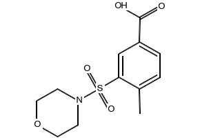 4-Methyl-3-(morpholine-4-sulfonyl)benzoicacid structure, CAS 300383-08-8