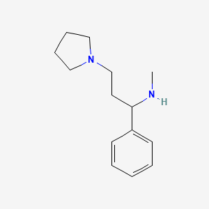 N-Methyl-(1-phenyl-3-pyrrolidin-1-yl-propyl)amine structure, CAS 672310-28-0