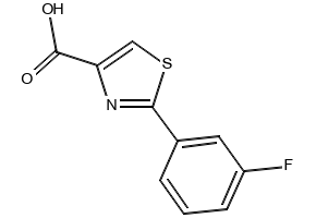 2-(3-fluorophenyl)thiazole-4-carboxylicacid structure, CAS 886369-06-8