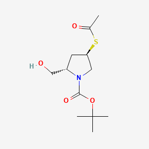 (2S,4R)-N-Boc-4-acetylthio-2-hydroxymethyl-1-Pyrrolidinecarboxylicacid structure, CAS 148017-39-4