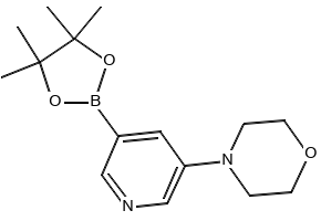 4-(5-(4,4,5,5-tetramethyl-1,3,2-dioxaborolan-2-yl)pyridin-3-yl)morpholine structure, CAS 1201644-33-8