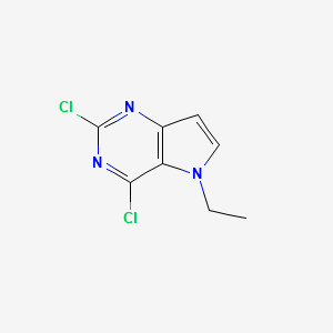 2,4-dichloro-5-ethyl-5H-pyrrolo[3,2-d]pyrimidine structure, CAS 129872-82-8