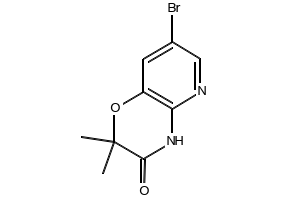 7-bromo-2,2-dimethyl-2H-pyrido[3,2-b][1,4]oxazin-3(4H)-one structure, CAS 894852-01-8