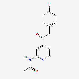 N-{4-[2-(4-Fluorophenyl)-acetyl]-pyridin-2-yl}-acetamide structure, CAS 452056-81-4