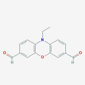 10-Ethyl-3,7-diformyl-phenoxazine structure, CAS 228264-76-4