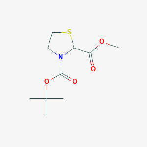 2,3-Thiazolidinedicarboxylicacid,3-(1,1-dimethylethyl)2-methylester structure, CAS 1073539-15-7