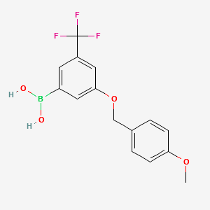 5-(4-Methoxy)benzyloxy-3-trifluoromethylphenylboronicacid structure, CAS 913835-77-5