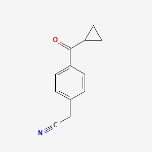 4-Cyclopropylcarbonylphenylacetonitrile structure, CAS 35981-67-0