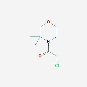 1-(3,3-dimethylmorpholin-4-yl)-2-chloroethan-1-one structure, CAS 1251099-95-2