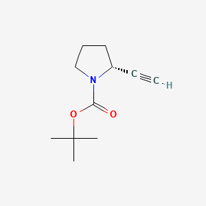 1-Pyrrolidinecarboxylicacid,2-ethynyl-,1,1-dimethylethylester,(2R)- structure, CAS 130418-90-5