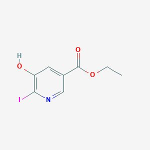 3-Pyridinecarboxylicacid,5-hydroxy-6-iodo-,ethylester structure, CAS 59288-40-3