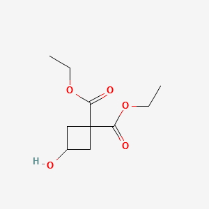 1,1-Cyclobutanedicarboxylicacid,3-hydroxy-,1,1-diethylester structure, CAS 99974-66-0