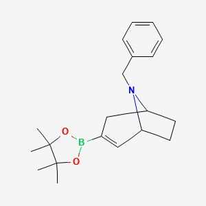 8-(phenylmethyl)-3-(4,4,5,5-tetramethyl-1,3,2-dioxaborolan-2-yl)- structure, CAS 1123661-15-3